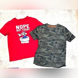 Lot of 2 Boys Old Navy T-Shirts Camo and  Super Mario sz 10 (w flaw)